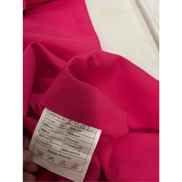 Source Unknown Strapless Fuchsia Ruffle-Detail Evening Gown - Image 6