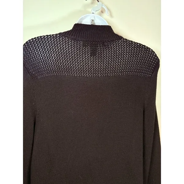 Lauren Ralph Lauren Mock Neck Quarter Zip Long Sweater Dress Black‎ Size PS - Image 7