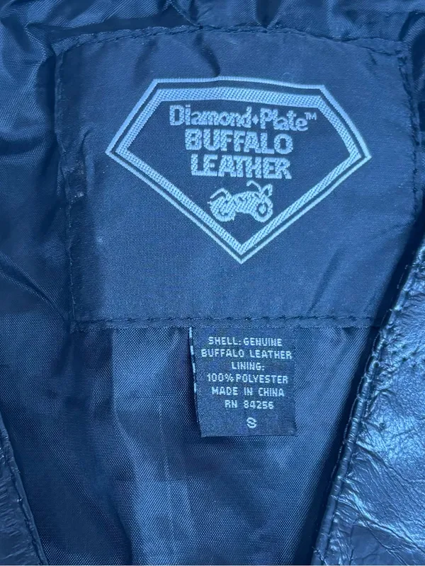 Diamond Plate 100% Buffalo Leather Vest Pink Rose Embroidery Biker small goth Black - Image 5