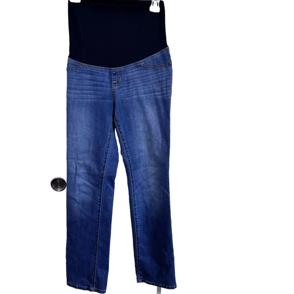 Indigo Blue Women's Maternity Jeans Dark Wash, Size Small, Sidestretch Pre-owned - Image 4