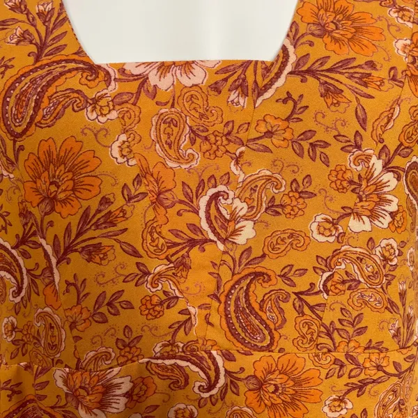 Patrons of Peace Babydoll Dress Paisley Floral Mini Women Sz Large‎ Boho Tiered - Image 9