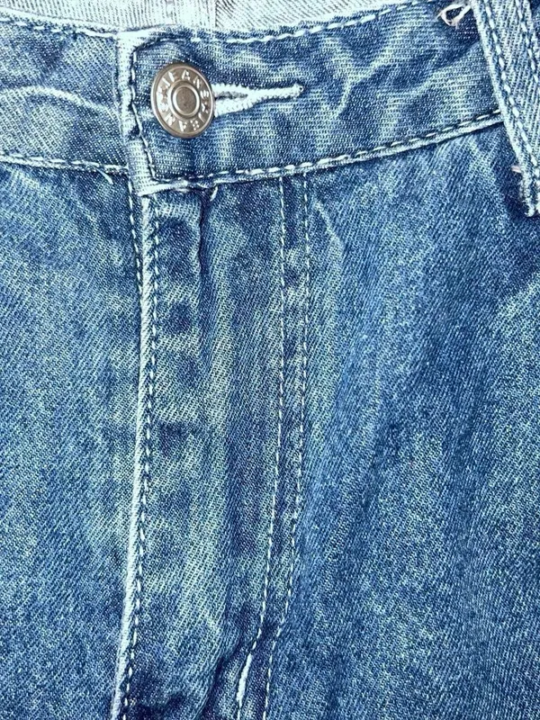 Blue High-waisted denim jeans striaght - Image 6
