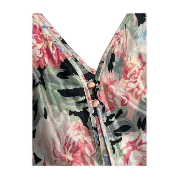 Vintage 90s Victorias Secret Nightgown Womens Large Pink Floral Chemise Satin - Image 6