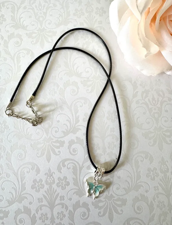 Blue Butterfly Necklace (800) - Image 2