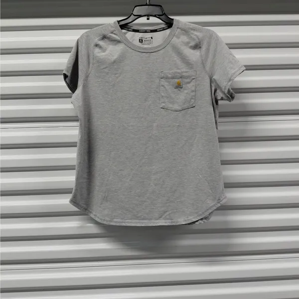 Carhartt Force Womens Pocket T-Shirt Size XL Gray Workwear Outdoor Athletic Top - Image 4