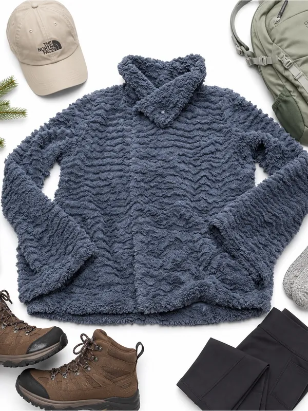 Patagonia Los Gatos High Pile Fleece Jacket Gray Full Zip Cozy Women’s Small EUC - Image 3