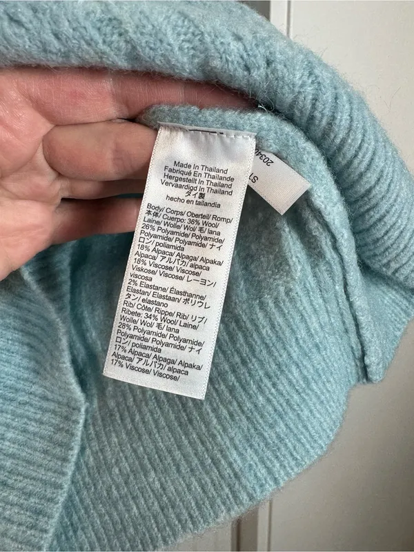 Madewell Cloudsoft Charm Stitch Hazel Sweater Tee xxs mint Blue Preppy juniper - Image 4