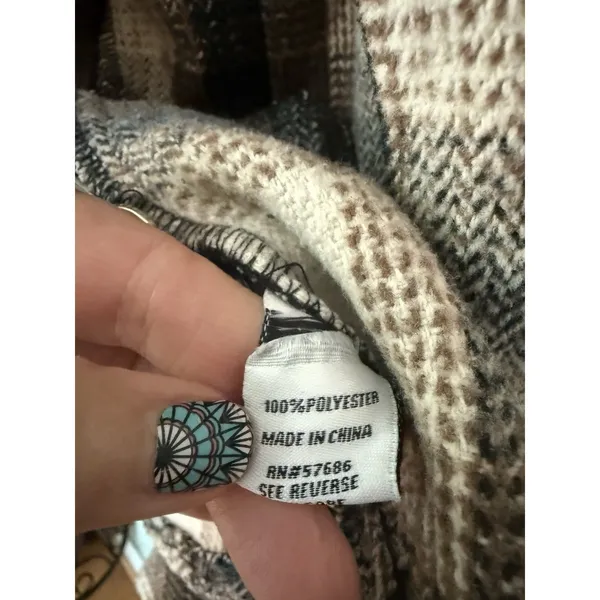 Miss‎ Selfie Plaid Shacket Jacket Button Up Front Size Large Brown - Image 4