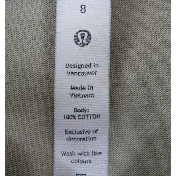 Lululemon Heavyweight Cotton T-Shirt Gradiating Grid Raw Linen Multi Size 8 - Image 9