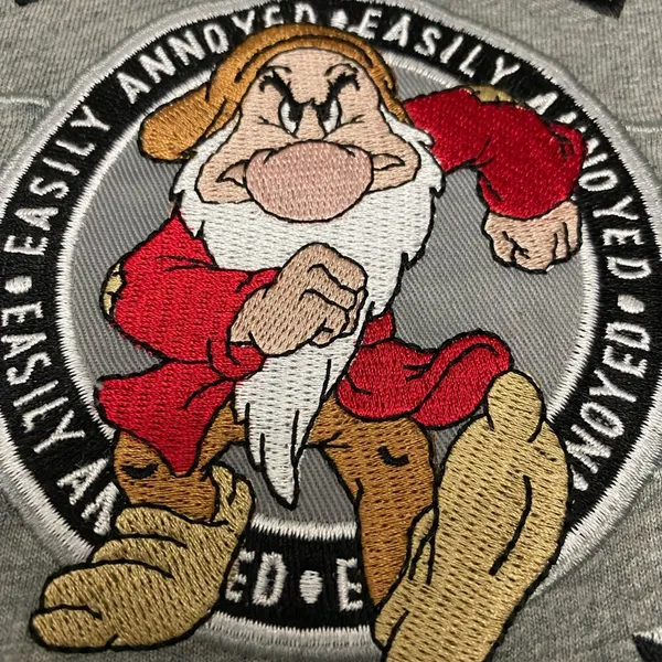 Disney’s Grumpy from the Seven Dwarfs Unisex Embroidered T-Shirt - Image 3