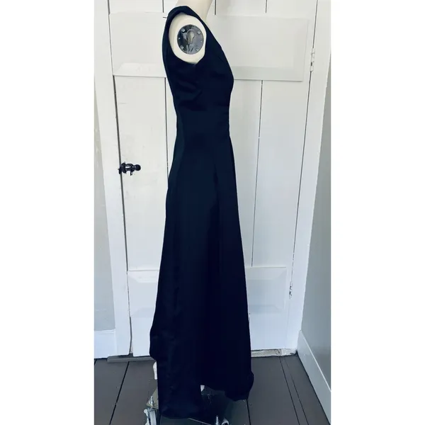 Vintage Southeastern Black Dress Women's Size 0 Long Formal Bridal Prom 80's 90s - Image 4
