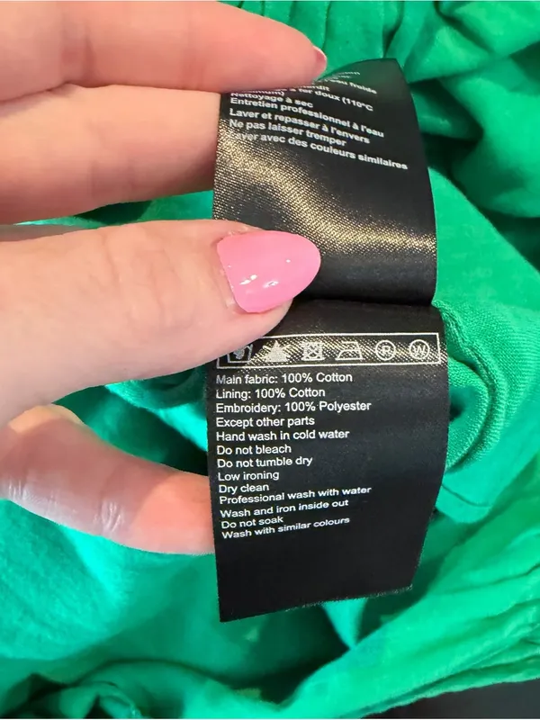 ba&sh - Kika Green Embroidered Strappy Mini Dress Boho Sz M - Image 9