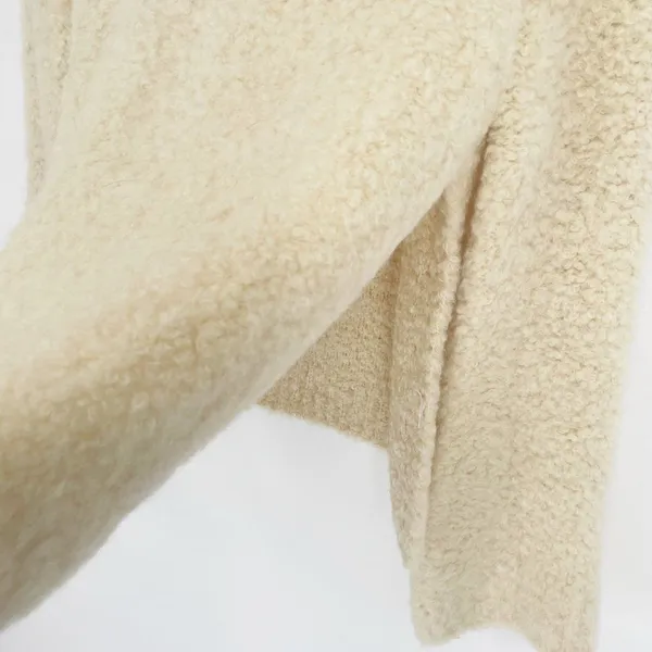 COS Fuzzy Crew Neck Sweater Wide Sleeve Side Slit Ivory Women's S - Image 6