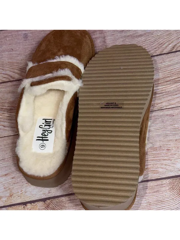 Hey Girl by Corkys Women’s Faux Fur Platform Clogs Size 9 NWT Cozy Slip Ons - Image 6
