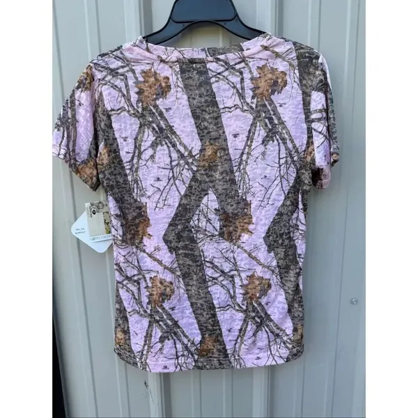 Mossy Oak Pink Burnout Short Sleeve T-shirt Size Small NWT - Image 3