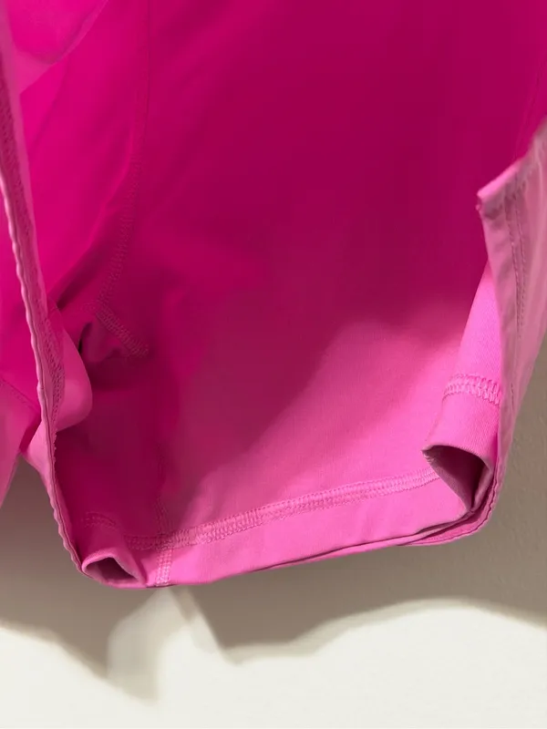 Nike Women's One Dri-FIT Pink Mid-Rise Brief-Lined Shorts Size XL - Image 5