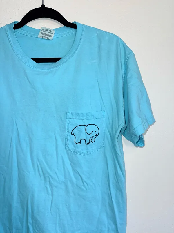 Ivory Ella Mandala Elephant Graphic Tee Turquoise Short Sleeve - Image 4