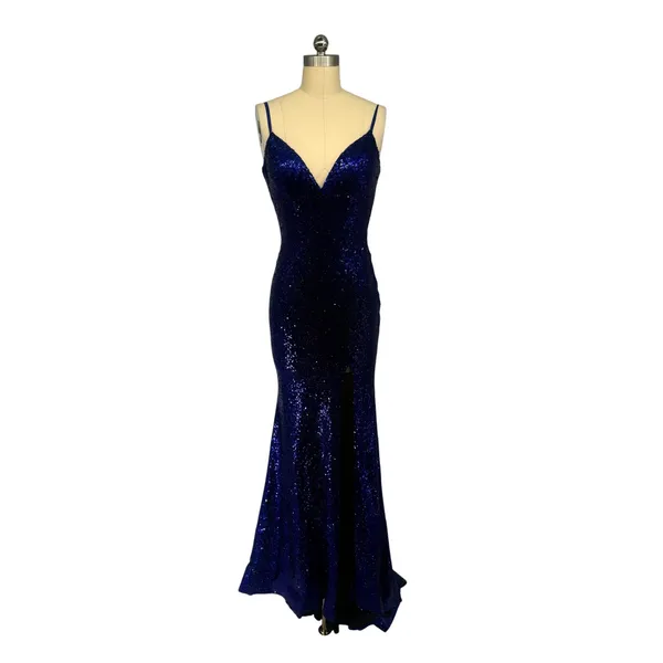Sherri Hill 54868 Dark Royal Sequin Gown – Size 2‎ – NWT - Image 3