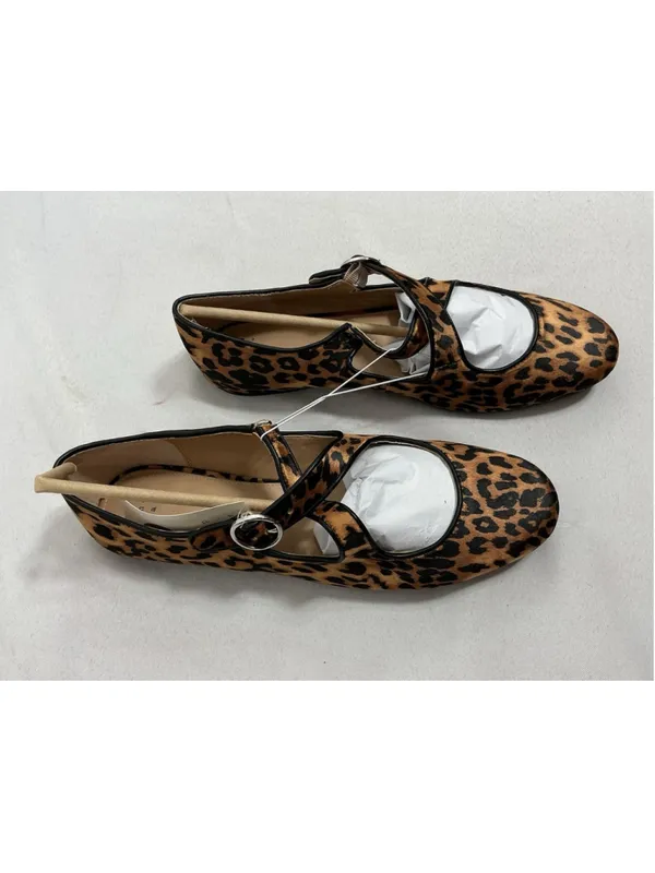 Womans New In Box A New Day Tamsin Leopard Print Mary Jane Flats 6 - Image 2