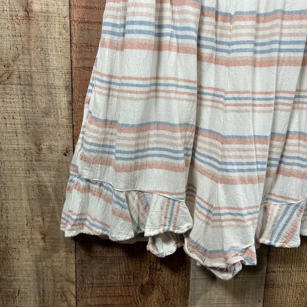 American Eagle Small Striped Romper Ruffle Sleeve Tie Back Jumper V-Neck S - Image 4