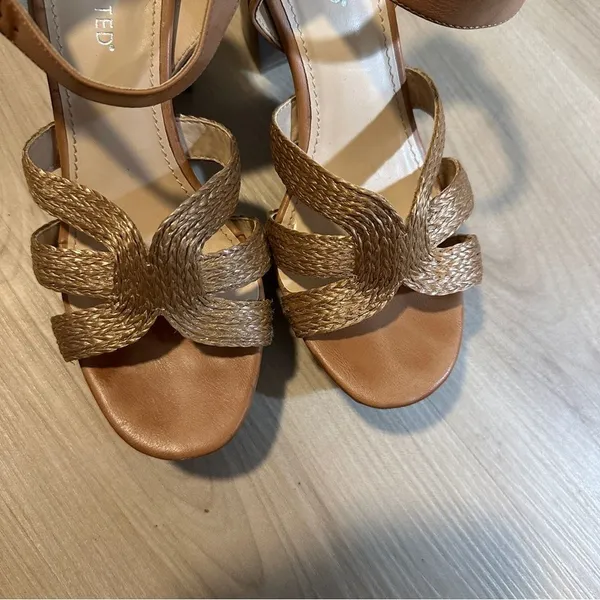 The Limited Platform Sandals Brown 8.5 M Womens Block Heel‎ Woven Ankle Strap - Image 13