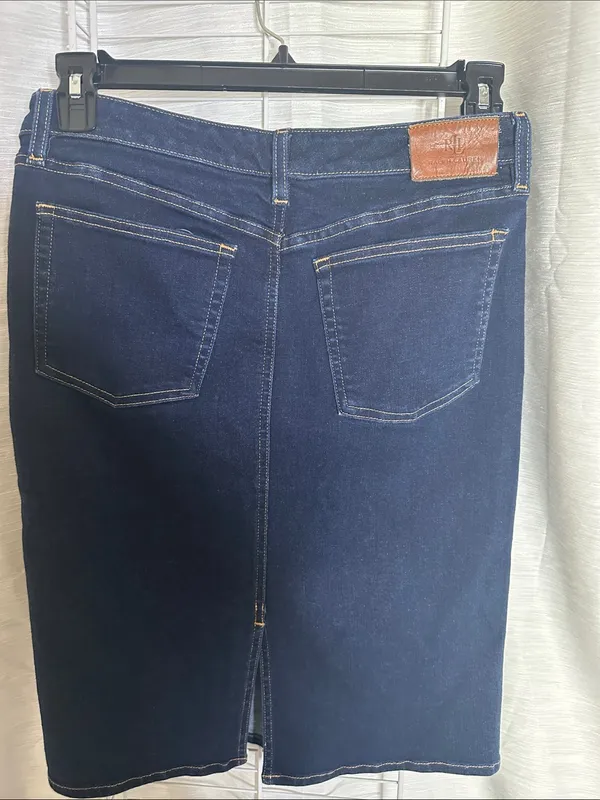 Ralph Lauren Dark Blue Denim Pencil Skirt - Image 4