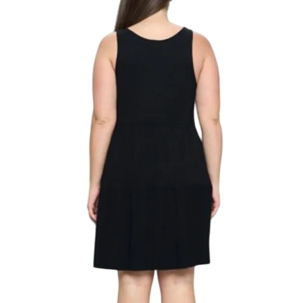 Yelete Bohemian Bella Sleeveless Layered Dress in Black, Size 3XL - Image 2