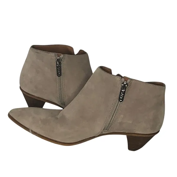 Franco Sarto Spectra Suede Booties 6.5 Tan Pointed Toe Quiet Luxury Fall - Image 15