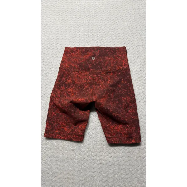 Lululemon Wunder High Rise Biker Shorts Red Lava Wash Size 4 LW7BR8S - Image 2