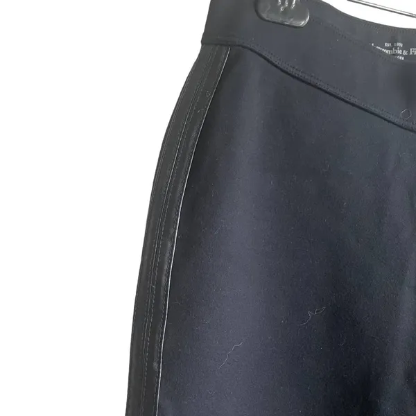 Abercrombie Women Y2K Faux Leather Minimalist Leggings‎ S Black Tuxedo Stripe - Image 6