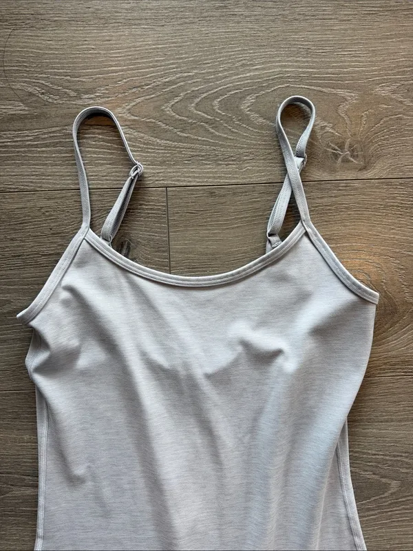 Aritzia Slim Spaghetti-Strap Jumpsuit in Light Gray - Image 7