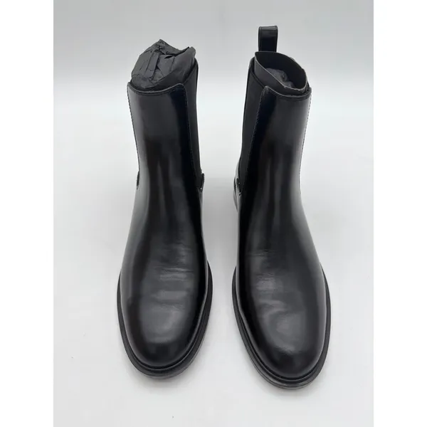 Mango Elegant Black Polished Bovine Leather Everyday Ankle Chelsea Boots 8.5 - Image 4
