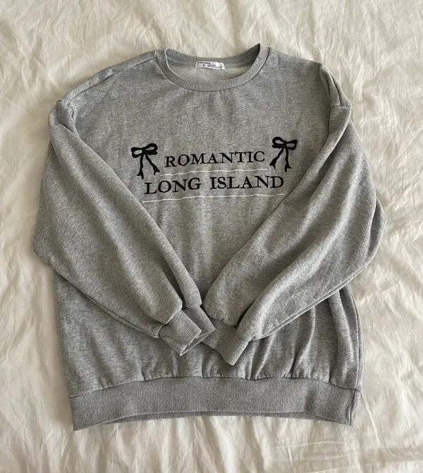 Tennis Prep Bow Ribbon Sweatshirt Gray - Image 2