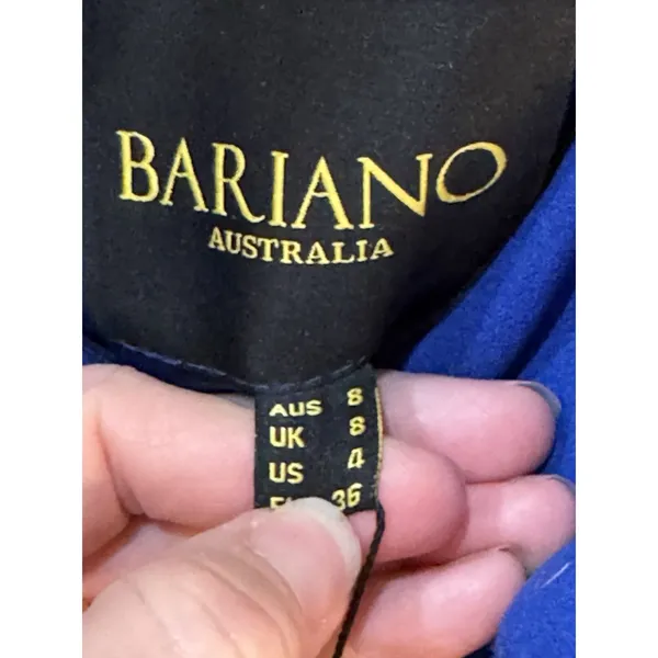 Bariano Australia Off Shoulder Sweetheart Neck Dress Gown With Train Blue Size 4 - Image 6