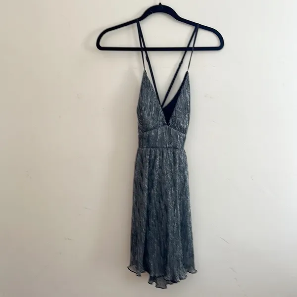 Lulus | Make Your Acquaintance Silver Metallic Dress - Image 4