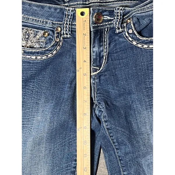 Grace in LA Jeans Size 5/26 TALL Bootcut Embellished Denim Bling Y2K Western‎ - Image 9