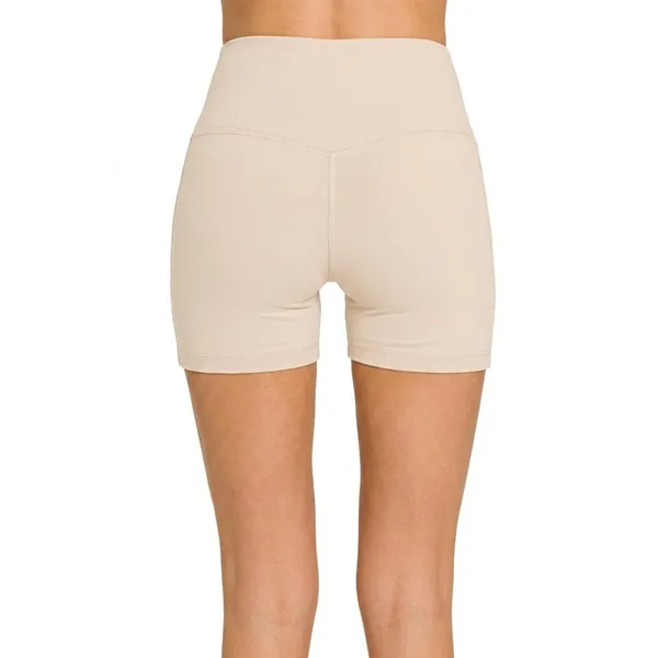 Zenana Brushed Microfiber Wide Waistband Biker Shorts‎ - Large - Image 3