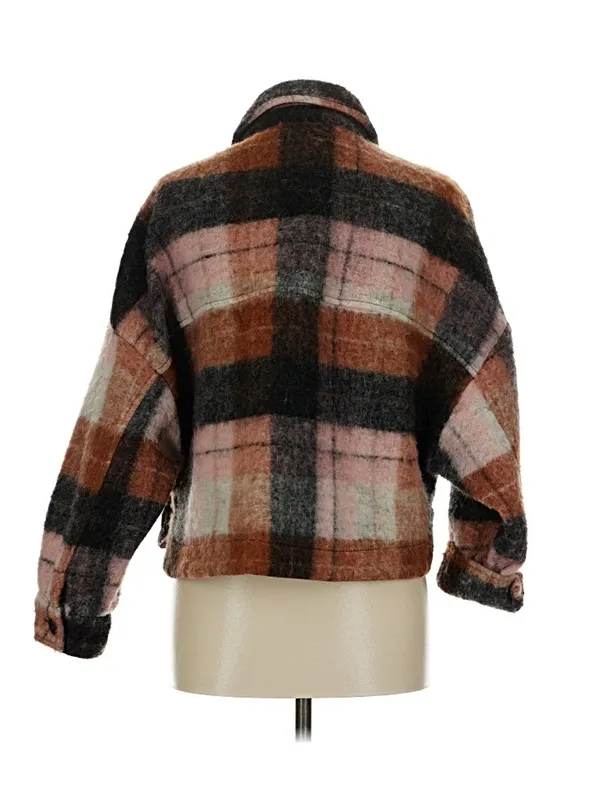Zara Plaid Cropped Shacket - Image 4