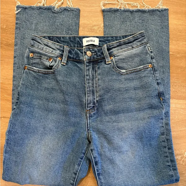 Pistola Women’s High Rise Distressed Cropped Jeans - Image 2