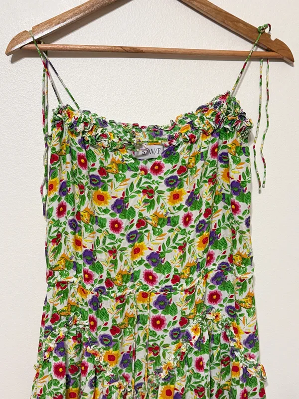 SWF Dynamic Floral Dress Size Medium Resurgence Shoulder Tie Maxi Revolve - Image 4