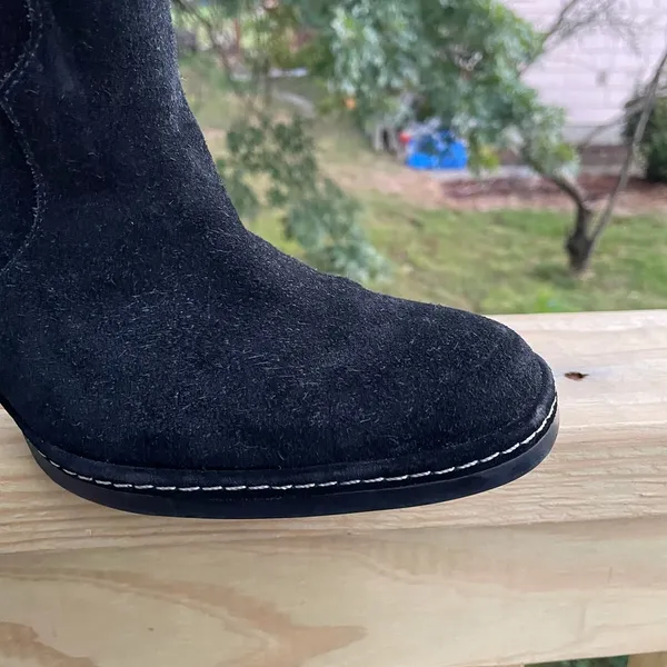 Franco Sarto EMA Women Black Suede/Leather Mid Calf Boots Sz 9.5 - Image 9