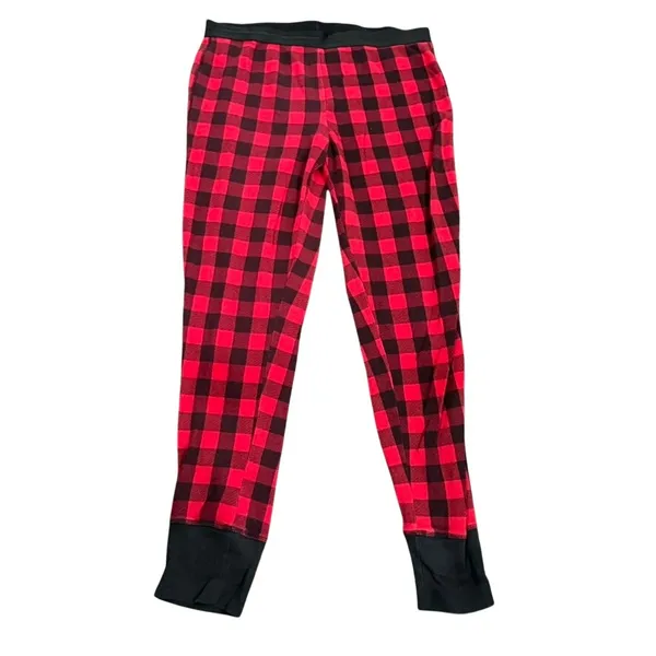 Stars Above Victoria's Secret Plaid Thermal Pajama Set in Red and Black, Size L - Image 3