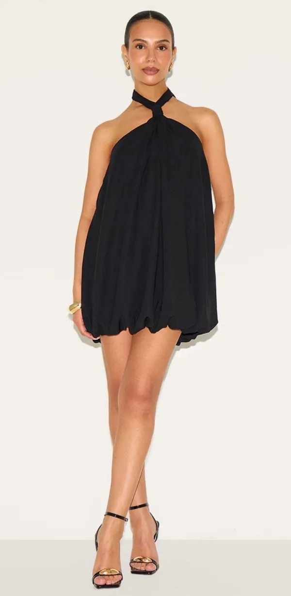 Pretty Little Thing Halter Neck Black Dress - Image 3