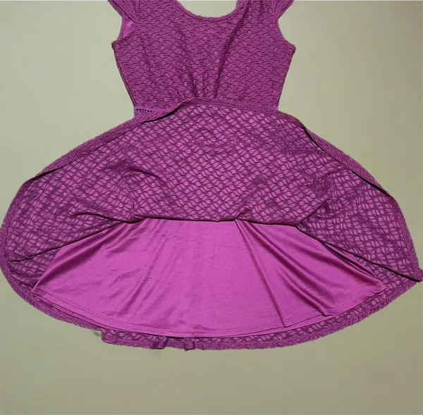 ♒️ Love, Fire Flared Burgundy Dress w/ Cup Sleeves - Image 6