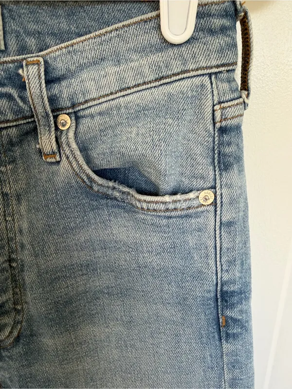 AGOLDE Jamie High‎ Rise Classic Light Wash Jeans Size 25 Button Fly - Image 6
