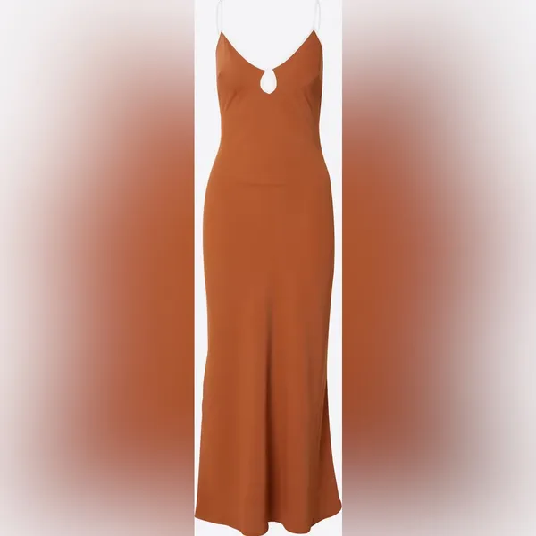 Abercrombie & Fitch Keyhole Slip Maxi Dress - Ochre - XSP - Image 10