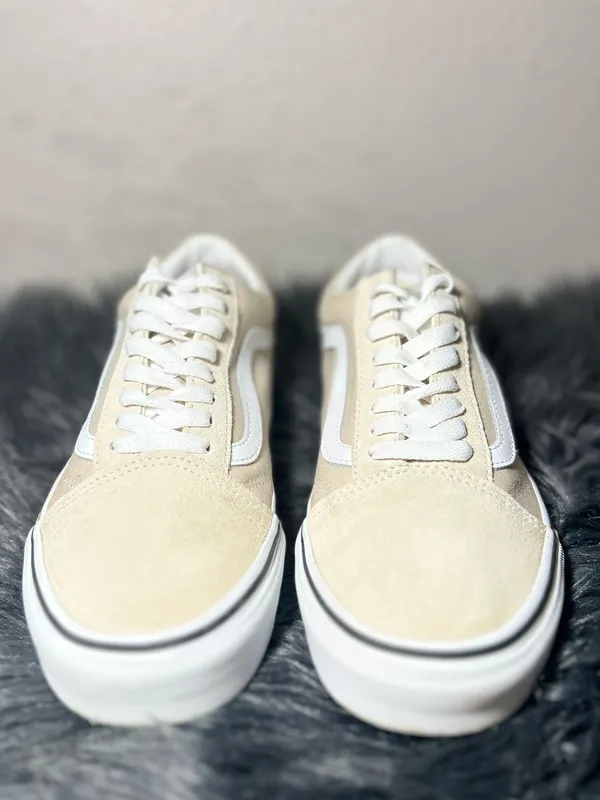 VANS Old Skool Shoe Original Icon Leather Canvas Sneakers Size 9.5 Women’s 8 Men - Image 3