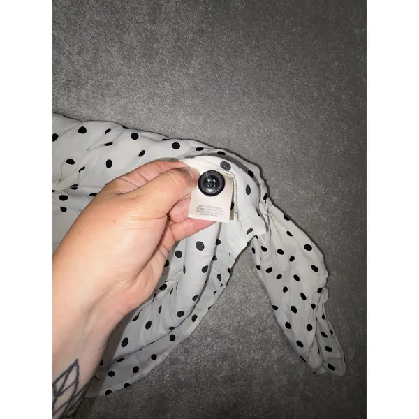 MAEVE‎ Anthro Jourdain Polka Dot Long Sleeve V-Neck Large - Image 8