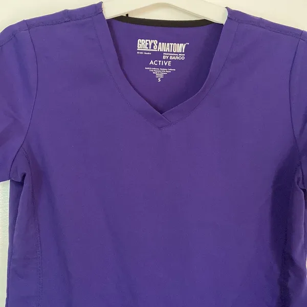 Grey’s Anatomy Professional Wear by BARCO Active Scrub Top Small Purple - Image 2
