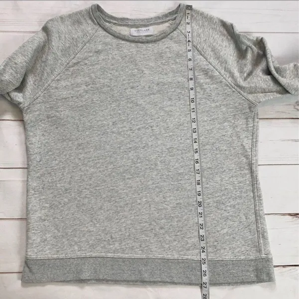 Everlane Heathered Gray Crewneck Pullover Sweatshirt Size Large - Image 11